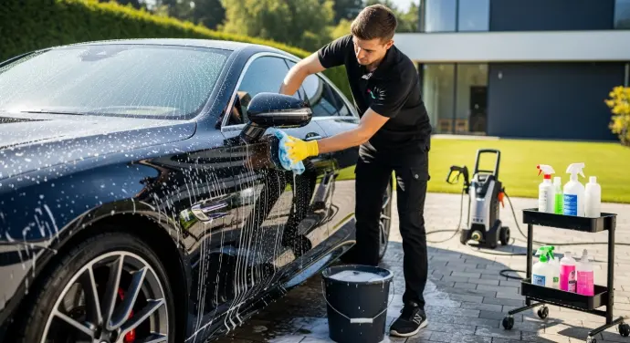 Sõiduki salongi detailpuhastus ja armatuurlaua puhastamine SCARION Detailingu töökojas